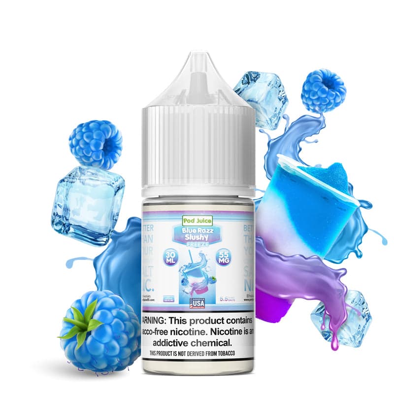 Pod Juice Salt Blue Razz Slushy Freeze E-juice 30ml