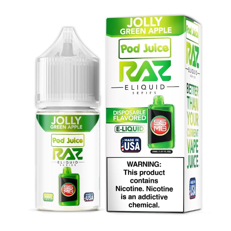 Jolly Green Apple Pod Juice RAZ Disposable Collab Nic Salt E-juice 30ml