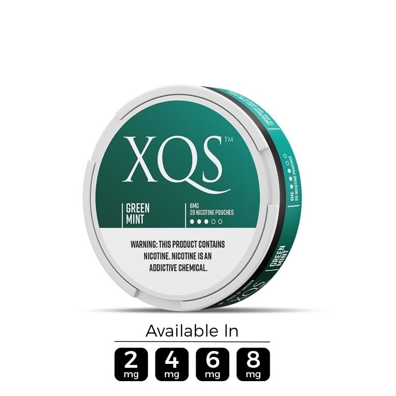 XQS Slim Format Green Mint Nicotine Salt Pouches (20 Pouches/Can)