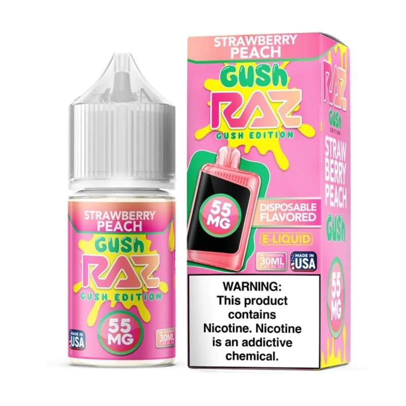 Pod Juice X Raz Gush Edition Strawberry Peach Gush Nic Salt E-juice 30ml