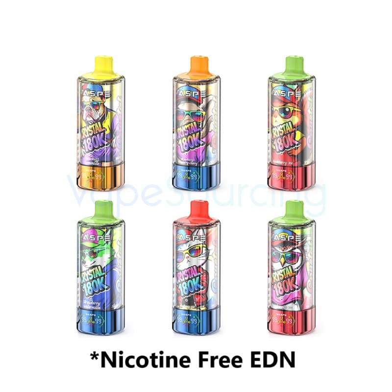 WASPE Crystal 8-in-1 180K Nicotine Free Disposable Vape 68ml 0% (180000 Puffs)