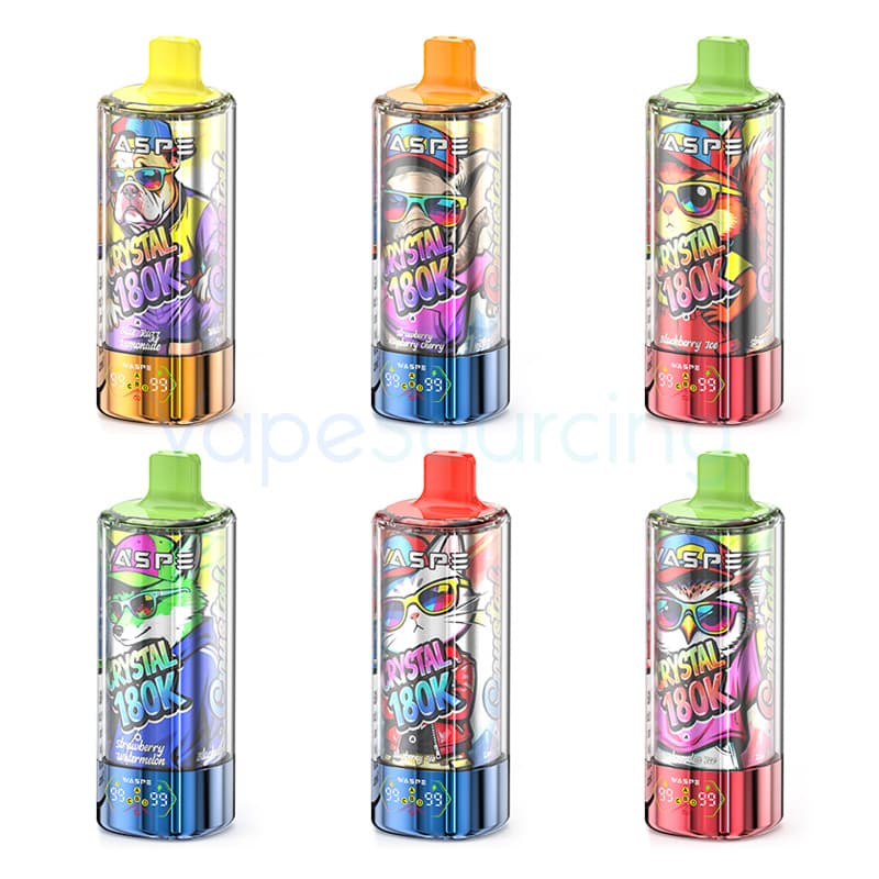 WASPE Crystal 8-in-1 180K Disposable Vape 68ml 5% (180000 Puffs)