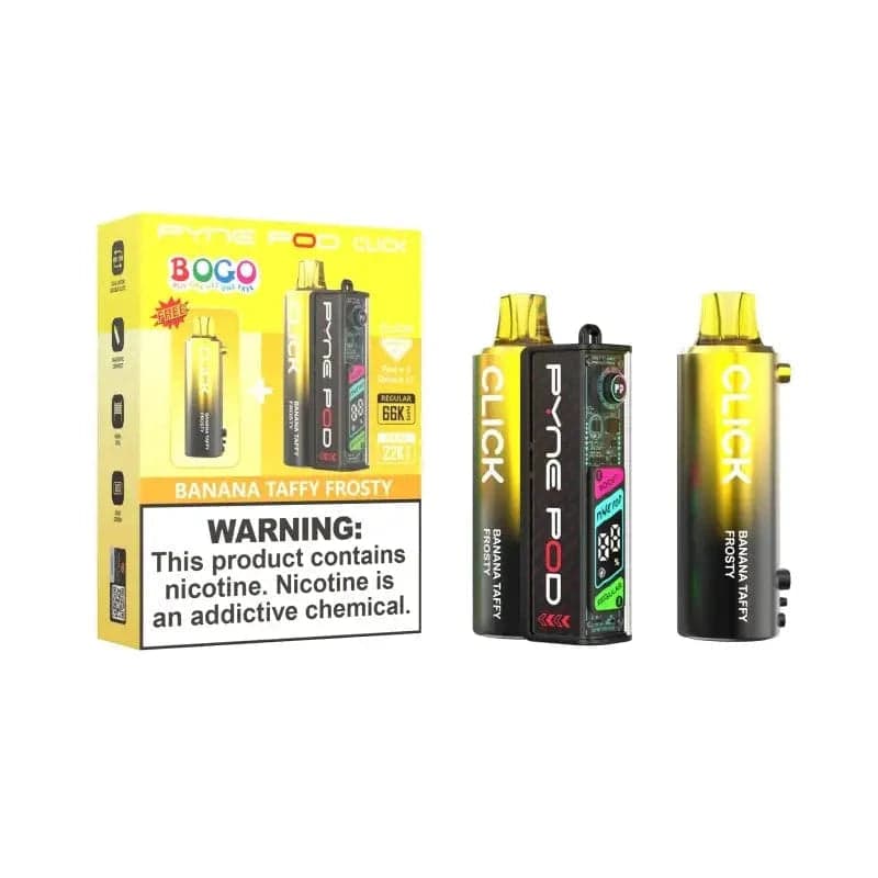 Pyne Pod Click 66K BOGO Disposable Vape (5%, 66000 Puffs) - Banana Taffy Frosty