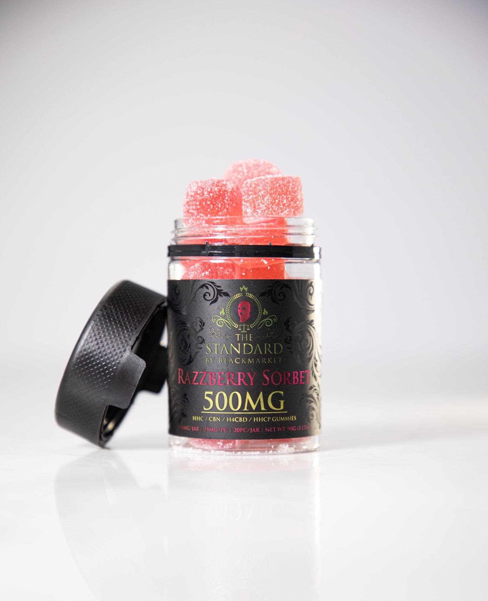 The Standard 500mg HHC+HHC-P+H4CBD+CBN Gummies (20x Pack) - Raspberry Sorbet